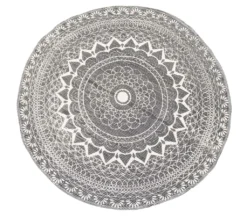 Teppich RABI 1 - Grau - Ø 90 Cm - Mandalamuster
