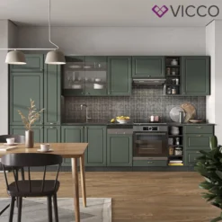 Vicco Küchenzeile Fame-Line Anthrazit Grün-Gold Landhaus 355 Cm Holzwerkstoff -Vidaxlko Verkaufe 4adc8684c65f48ba6cbafe1aae00f1c1