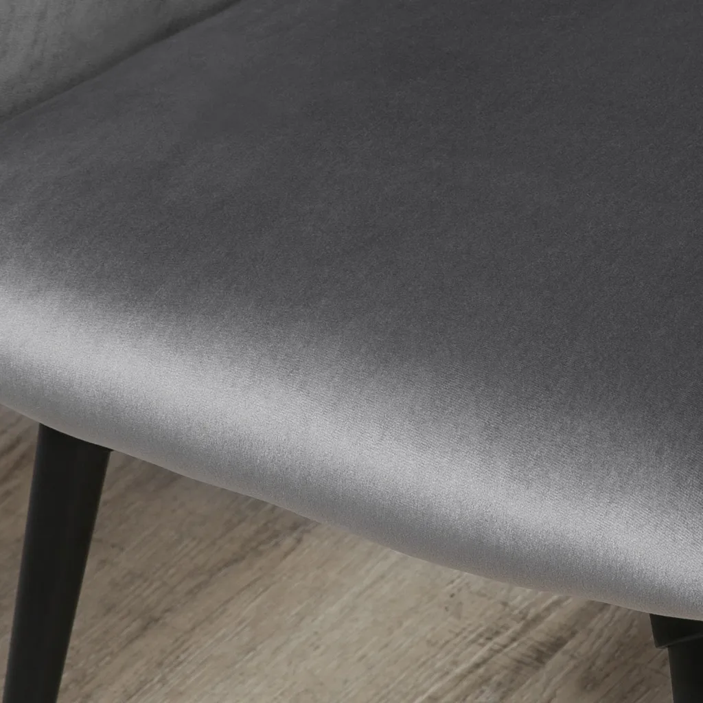 HOMCOM Esszimmerstuhl, Loungesessel Mit Armlehne, Akzentsessel Mit Samt-Optik, Max. 120 Kg Belastbar, Für Wohnzimmer, Schlafzimmer, Dunkelgrau 7 HOMCOM Esszimmerstuhl, Loungesessel Mit Armlehne, Akzentsessel Mit Samt-Optik, Max. 120 Kg Belastbar, Für Wohnzimmer, Schlafzimmer, Dunkelgrau – Bild 7