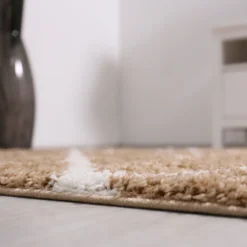 Hochflor Teppich Wohnzimmer Shaggy Rauten Muster Beige Creme Skandinavischer Stil Weich Robust, Maße:80x150 Cm -Vidaxlko Verkaufe 4e1a5a03a7a9b955f02b513153ac0796