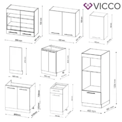 Vicco Küchenezeile Fame-Line Weiß Anthrazit Hochglanz 300 Cm Holzwerkstoff -Vidaxlko Verkaufe 4e1dc7c1a89c30a82dfef343462a586c