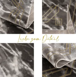 Teppich Wohnzimmer – Gold - Kurzflor- Bordüre Meliert , Größe:200 X 290 Cm -Vidaxlko Verkaufe 4ec58065f385810d805d3ec7fa78ba2d