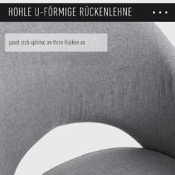 HOMCOM Esszimmerstuhl, Wohnzimmerstuhl, Bürostuhl, Polsterstuhl, Sessel Mit Armlehne, Leinen Stahl, Grau, 56 X 58,5 X 84,5 Cm -Vidaxlko Verkaufe 4ec9dfca482fa5eb57615e84b5e9d10e