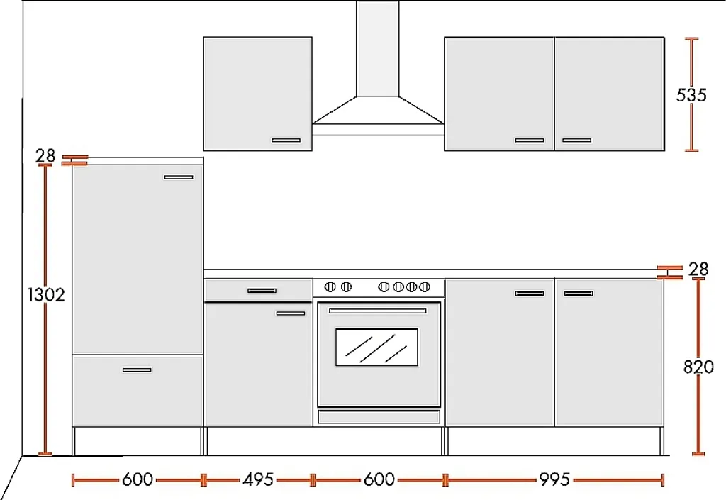 Küchenblock Biggi 270 Cm In Weiß Matt Mit Glaskeramik Kochfeld, Herd, Kühlschrank, Dunsthaube Und Spüle 2 Küchenblock Biggi 270 Cm In Weiß Matt Mit Glaskeramik Kochfeld, Herd, Kühlschrank, Dunsthaube Und Spüle – Bild 2