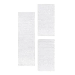 Schlafzimmerteppich,Bettumrandung,3Teilig,hochflor Shaggy,Weich,Farbe:Weiss, Farbe:WEISS, Grösse:2 X 60x110 Cm + 1 X 80x150 Cm