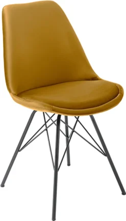 Design Stuhl SCANDINAVIA MEISTERSTÜCK Senfgelb Samt Schwarze Metallbeine -Vidaxlko Verkaufe 5144e80892708071f00c654b515da3c5