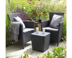 Keter 3-tlg. Garten-Sitzgruppe Iowa Graphitgrau 223929 -Vidaxlko Verkaufe 518101fb6f2a7c8fafc70dca2d1d26d5
