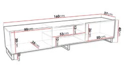 Mirjan24 TV-Lowboard Kesera 160, Industrial TV-Tisch, Loft TV-Schrank, Stilvoll Wohnzimmer (Farbe: Weiß) -Vidaxlko Verkaufe 532a1b17c6411c8dcd587dcdaf23bdbe