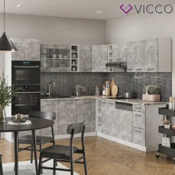 Vicco Eckküchenzeile + Arbeitsplatten R-Line Ecke Weiß Beton 247 X 237 Cm Holzwerkstoff -Vidaxlko Verkaufe 536e55334aba72d10b9ade441bf48b23