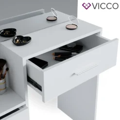 Vicco Schminktisch Frisiertisch Schminkkommode Conrada LED-Beleuchtung + Hocker -Vidaxlko Verkaufe 5373b0df2ec0f9be5066ff1e674865f2 1