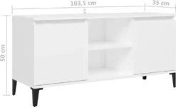 VidaXL TV-Schrank Mit Metallbeinen Weiß 103,5x35x50 Cm -Vidaxlko Verkaufe 53b9cdce9812c29651643f6a8b109b9a