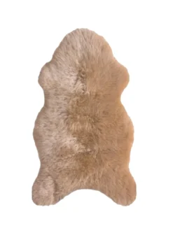 Walexo Schaffell Lammfell Läufer Naturfell Öko Gegerbt (110-120 Cm, CAPPUCCINO)