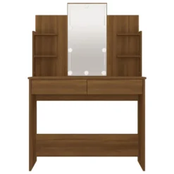 VidaXL Schminktisch Mit LED Braun Eichen-Optik 96x40x142 Cm -Vidaxlko Verkaufe 54e8c31f8ba72a1ef1fd7c99bfafc601