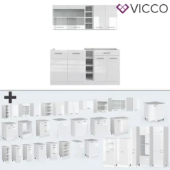 Vicco Küchenzeile + Arbeitsplatten R-Line Weiß Hochglanz 160 Cm Holzwerkstoff -Vidaxlko Verkaufe 5549132933aa9b8ea0d2e7eb295bbd05
