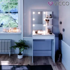 Vicco Schminktisch Frisiertisch Schminkkommode Isabelle LED-Beleuchtung Kommode -Vidaxlko Verkaufe 55aa09ceb703740f44ae3b7599e04f99