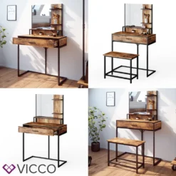 Vicco Schminktisch Fyrk Frisiertisch Frisierkommode Schminkkommode Metallgestell -Vidaxlko Verkaufe 56e57e7442c3850201a8dd5a19c71d51