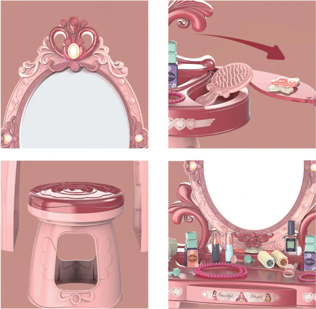 Luna Frisiertisch Mit Hocker Beauty Mädchen 44 X 76 X 245 Cm 1 Luna Frisiertisch Mit Hocker Beauty Mädchen 44 X 76 X 245 Cm