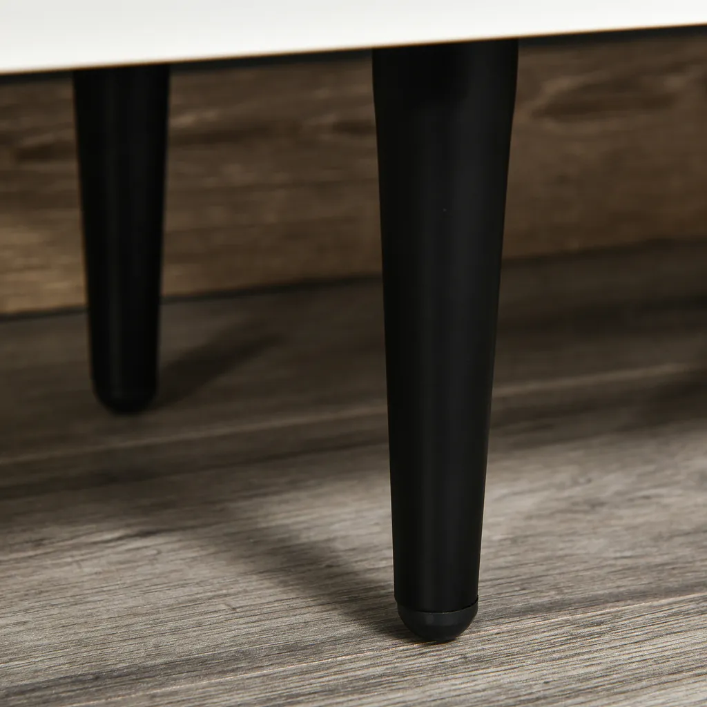 HOMCOM Fernsehtisch Fernsehschrank Mit Schubladen Regale Für 60'' Fernseher TV-Board Wohnzimmer Schlafzimmer Spanplatte Metallbeine Weiß 140 X 30 X 42 Cm 9 HOMCOM Fernsehtisch Fernsehschrank Mit Schubladen Regale Für 60'' Fernseher TV-Board Wohnzimmer Schlafzimmer Spanplatte Metallbeine Weiß 140 X 30 X 42 Cm – Bild 9