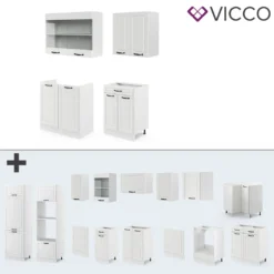 Vicco Küchenzeile R-Line Weiß Landhaus 140 Cm Holzwerkstoff -Vidaxlko Verkaufe 59444400e2e244e50960b6768385d08e