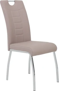 4er Set Stuhl Andrea S - Kunstleder Cappuccino - Bügelgriff Und Metallgestell Verchromt -Vidaxlko Verkaufe 594d249bb56f6742286a8d4db986a01b