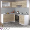 Vicco Eckküchenzeile R-Line Weiß Sonoma 167 X 207 Cm Holzwerkstoff