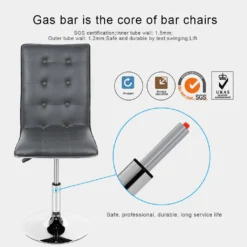 2er Set Esszimmerstuhl Mit Lehne ,Höhenverstellbar,Kunstleder,Grau -Vidaxlko Verkaufe 596ad8dcb5361a4fd55ef530d69e902f