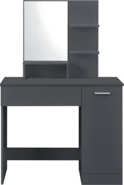 Frisierkommode Mit Spiegel Schrank Und Schublade Frisiertisch 138 X 90 X 38 Cm Schminktisch Mit Ablageflächen Spanplatte Dunkelgrau [en.casa] -Vidaxlko Verkaufe 5a94374b8c27f2ba2c01b499f0bf766e