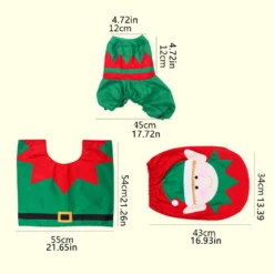 3er/set Bad WC Sitzbezug, Badematte Teppich, Wassertank Deckel Sitzbezug, Weihnachten Badezimmer Dekoration -Vidaxlko Verkaufe 5bb06c07a4228d29b2a074bb97d92ed3