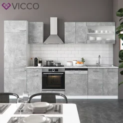 Vicco Küchenzeile R-Line Weiß Beton 300 Cm Holzwerkstoff -Vidaxlko Verkaufe 5caf5d155ae56c4eb22cf79b81110c14