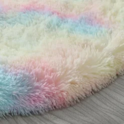 120cm Regenbogen Runden Flauschige Teppiche Bettvorleger Soft Shaggy Hochflor -Vidaxlko Verkaufe 5df1e3e38d76b48462b6817572528602 1