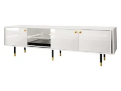 Mirjan24 TV-Lowboard Crystal RTV 180 03 Mit LED-Beleuchtung, TV-Tisch Mit 3 Türen, Metallfüße, Runde Gold Griffe (Farbe: Weiß / Weiß Hochglanz) 10 Mirjan24 TV-Lowboard Crystal RTV 180 03 Mit LED-Beleuchtung, TV-Tisch Mit 3 Türen, Metallfüße, Runde Gold Griffe (Farbe: Weiß / Weiß Hochglanz) -Vidaxlko Verkaufe 5e8991a6ec6da19d726dc75926caafdd