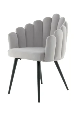 Qiyano Sessel Samt Stuhl Armlehne Muschelform Schminktisch Für Wohnzimmer Schlafzimmer Grau -Vidaxlko Verkaufe 5e8a734a58b90802957fcbcc22a3196b