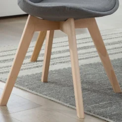 Deuline® Esszimmerstühle Grau-Stoffbezug Esszimmerstuhl Küchenstuhl SGS Massivholz Beine Polsterstuhl Retro Design Stühle Lehnstuhl Oslo 521205 4er-Set -Vidaxlko Verkaufe 5ea7e12066c46fab332c00e3aafef974