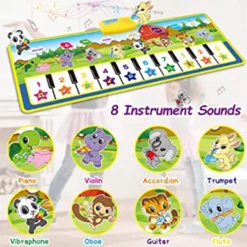 Kinder Klaviermatte, Baby Musikmatte Spielzeug Ab 1 Jahr, Musik Tanzmatte Mit 10 Klaviertasten, Lernspielzeug Geschenke Für Jungen Mädchen Kleinkinder (100 X 36 Cm) -Vidaxlko Verkaufe 5f338cea034f41b98b615173f0516918