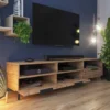 Selsey TV-Lowboard RIKKE 3D - TV-Schrank In Wotan Eiche Mit 3D-Fronten In Matt, Stehend, 160 Cm Breit