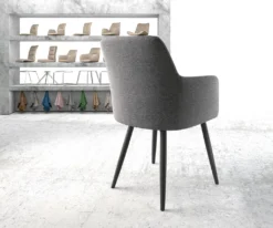 DELIFE Armlehnstuhl Greg-Flex Strukturstoff Hellgrau 4-fuß Konisch Schwarz -Vidaxlko Verkaufe 613ae7bb9e7b3ffbdbae267217ae87e3