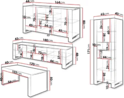 Mirjan24 Wohnzimmer-Set Wood I + Couchtisch Tavasz, Stilvoll Kolektion, Couchtisch, Kommode, TV-Lowboard, Vitrine (Wotan Eiche / Anthrazit) -Vidaxlko Verkaufe 6225213e2aaf1ef1dd79548094987ad5