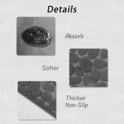 Rutschfestes 2-Badematten-Set, Superweiche Badematte Und Toilettenvorleger, Memory-Schaum, Kiesel-Duschmatte, Schnell Trocknende Badematte, U-förmige Konturmatte,Grau -Vidaxlko Verkaufe 62c7bf2c2ef7321ad127919f2a80cea8 1