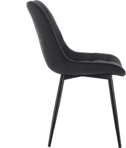 WOLTU Esszimmerstühle 2er-Set Küchenstuhl Polsterstuhl Mit Rückenlehne, Aus Leinen, Metallbeine, Dunkelgrau -Vidaxlko Verkaufe 652e5ee304e995541f0399eaed2afae4