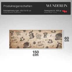 Wunderlin Läufer Flur Teppich Küche Collection Waschbarer Modernes Design, Wertvoll Verwenden Für Teppichlaeufer, Rutschfest Und Küchenläufer | Nützlich Küchenteppich Waschbar Size: 60 X 200 Cm Color: Coffee_Time -Vidaxlko Verkaufe 659d9783fb69a3fb9bb092a1a5110e19