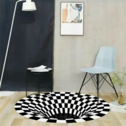 3D Unten Loch Optische Illusion Fläche Teppich Teppich Bodenmatte Heim Runde Matte 40*60cm -Vidaxlko Verkaufe 65a8e95354066d533bbae1cc90a865e9