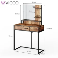 Vicco Schminktisch Fyrk Frisiertisch Frisierkommode Schminkkommode Metallgestell -Vidaxlko Verkaufe 66101e0036781d77ebcf5b09ecc1c957