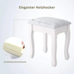 FCH Schminktisch Mit Hocker, 3 Schubladen, 360° Drehbarer Ovaler Spiegel, Für Schlafzimmer, Weiß -Vidaxlko Verkaufe 665de581ebee83a796aaf9725c20b04e