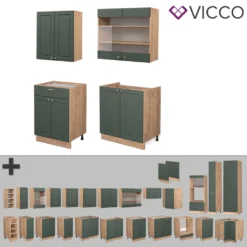 Vicco Küchenzeile Fame-Line Goldkraft Grün-Gold 140 CmHolzwerkstoff -Vidaxlko Verkaufe 671b85f75d4542c21d582544981db4dd