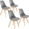 Tectake 4 Esszimmerstühle Friederike - Grau
