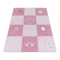 Kinderteppich,Krone,Zauberstab,Prinzessin,Kettelteppich,mädchen,Farbe:Pink, Farbe:PINK, Grösse:120 Cm X 170 Cm -Vidaxlko Verkaufe 6a31c557e42f97c58bba204cd051710b