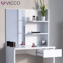 Vicco Schminktisch Dekos Kosmetiktisch Frisierkommode Frisiertisch Spiegel Weiß Inklusive Hocker Und LED-Lichterkette -Vidaxlko Verkaufe 6b945e4705b42cf6c135ba017af8fc51