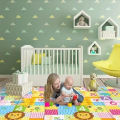 Krabbelmatte Spielmatte Faltbar Doppelseitig Spielunterlage Spielteppich Baby Matte Tragbar Wasserdicht Bunt 180x100cm (Grün) -Vidaxlko Verkaufe 6e096dc34fb95feff48b6f3aa3e75bcb