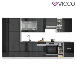 Vicco Küchenzeile Fame-Line Weiß Anthrazit Hochglanz 355 Cm Holzwerkstoff -Vidaxlko Verkaufe 6ecf7bdf5f99a3391830e2d3e3ba2581
