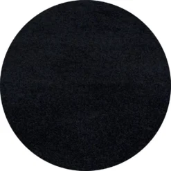 Wunderschöne Runde Shaggy Hochflor Langflor 30mm Teppich In Verschiedene Farben , Größe:Ø 160 Cm Rund, Farbe:Schwarz